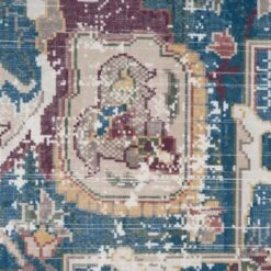 Washable Vintage Blue Distressed Rug - Lyra -Kukoon Rugs Store verona lyra 07386