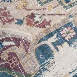 Washable Vintage Blue Distressed Rug - Lyra -Kukoon Rugs Store verona lyra 07391