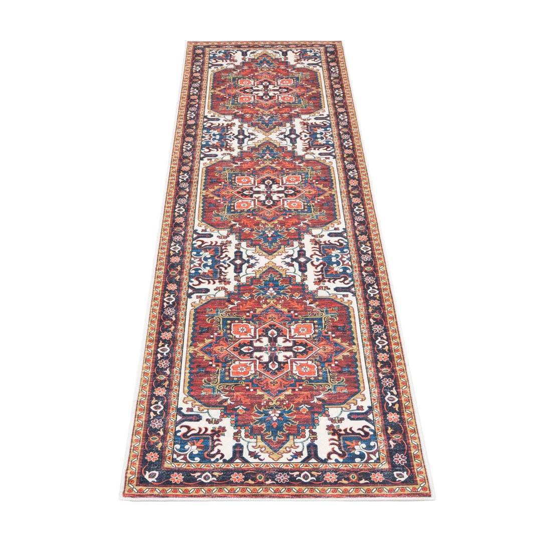 Washable Terracotta Kazak Runner Rug - Pippa 11 Washable Terracotta Kazak Runner Rug - Pippa - Image 9
