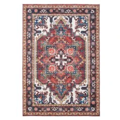 Washable Terracotta Kazak Area Rug - Pippa