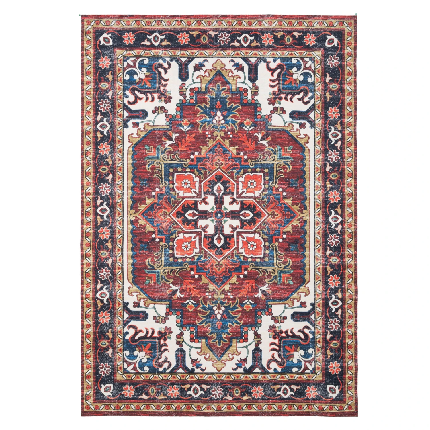 Washable Terracotta Kazak Area Rug - Pippa 3 Washable Terracotta Kazak Area Rug - Pippa