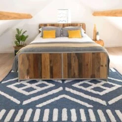 Tufted Tribal Blue Sustainable Rug -Kukoon Rugs Store walter blue 8276 5B4 5D