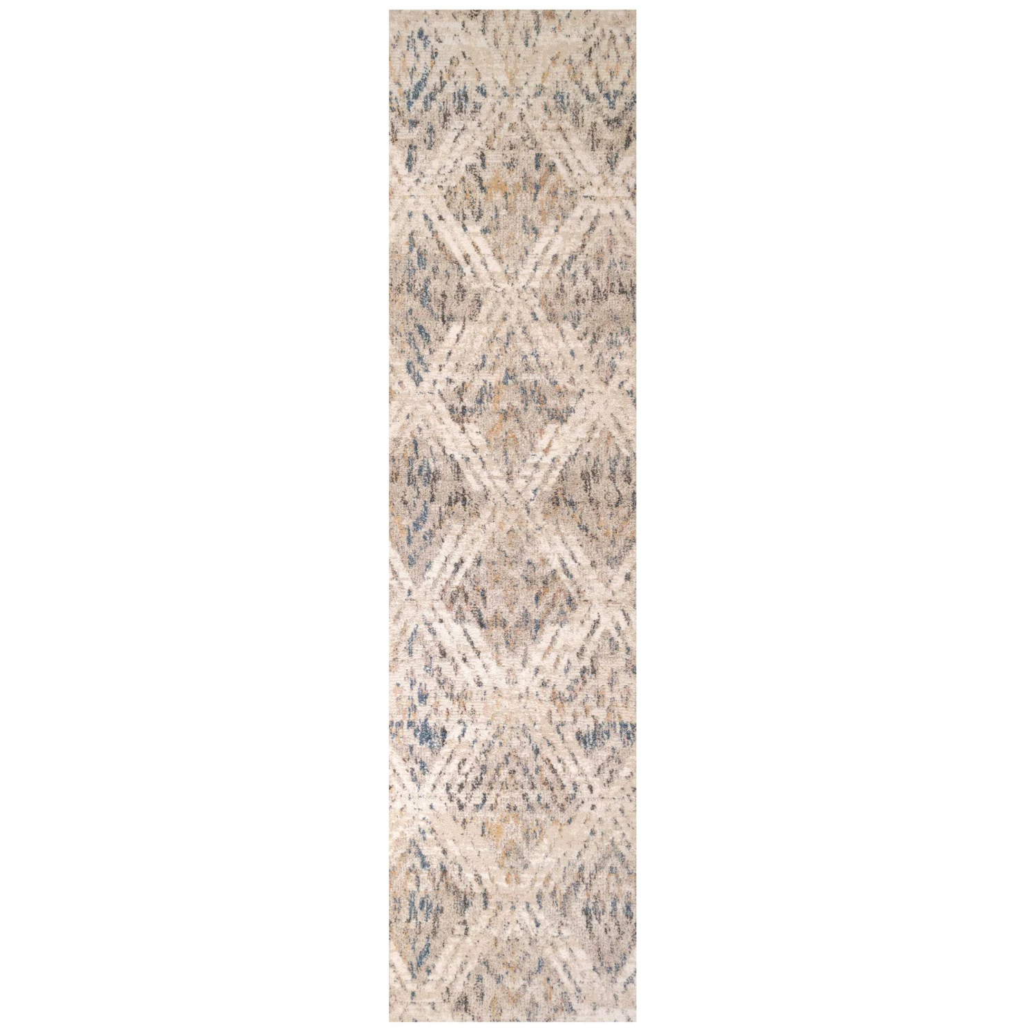 Natural Toned Diamond Hall Runner Rug 3 Natural Toned Diamond Hall Runner Rug