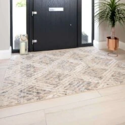 Natural Toned Diamond Living Room Rug - Warner -Kukoon Rugs Store warner natural 3586 5B2 5D