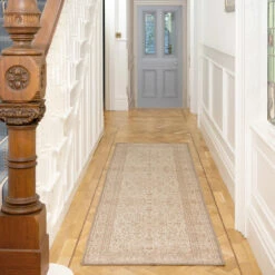 Soft Washable Cream Vintage Runner - Adeline 12 Soft Washable Cream Vintage Runner - Adeline -Kukoon Rugs Store washable Adeline room web RRL Hallway 1