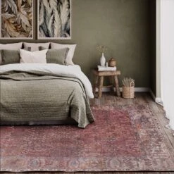 Soft Washable Red Vintage Rug - Violet -Kukoon Rugs Store washable Violet room web 1