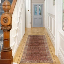 Soft Washable Red Vintage Runner - Violet -Kukoon Rugs Store washable Violet room web RRL Hallway 1