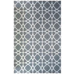 Art Deco Grey Woven Sustainable Recycled Cotton Rug - Wells