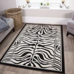 Black White Animal Zebra Print Runner Rug -Kukoon Rugs Store zebra 20print 20runner 204500 20b41 5B1 5D