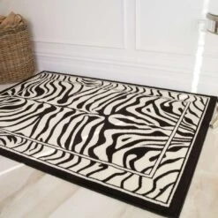 Black White Animal Zebra Print Runner Rug -Kukoon Rugs Store zebra 20print 20runner 204500 20b41 5B3 5D
