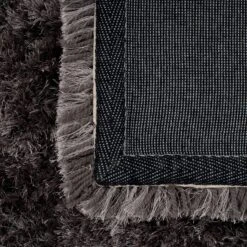 Plush Soft Grey Shaggy Area Rug - Zia -Kukoon Rugs Store zia charcoal 15 copy