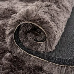 Plush Soft Grey Shaggy Area Rug - Zia -Kukoon Rugs Store zia charcoal 17 copy