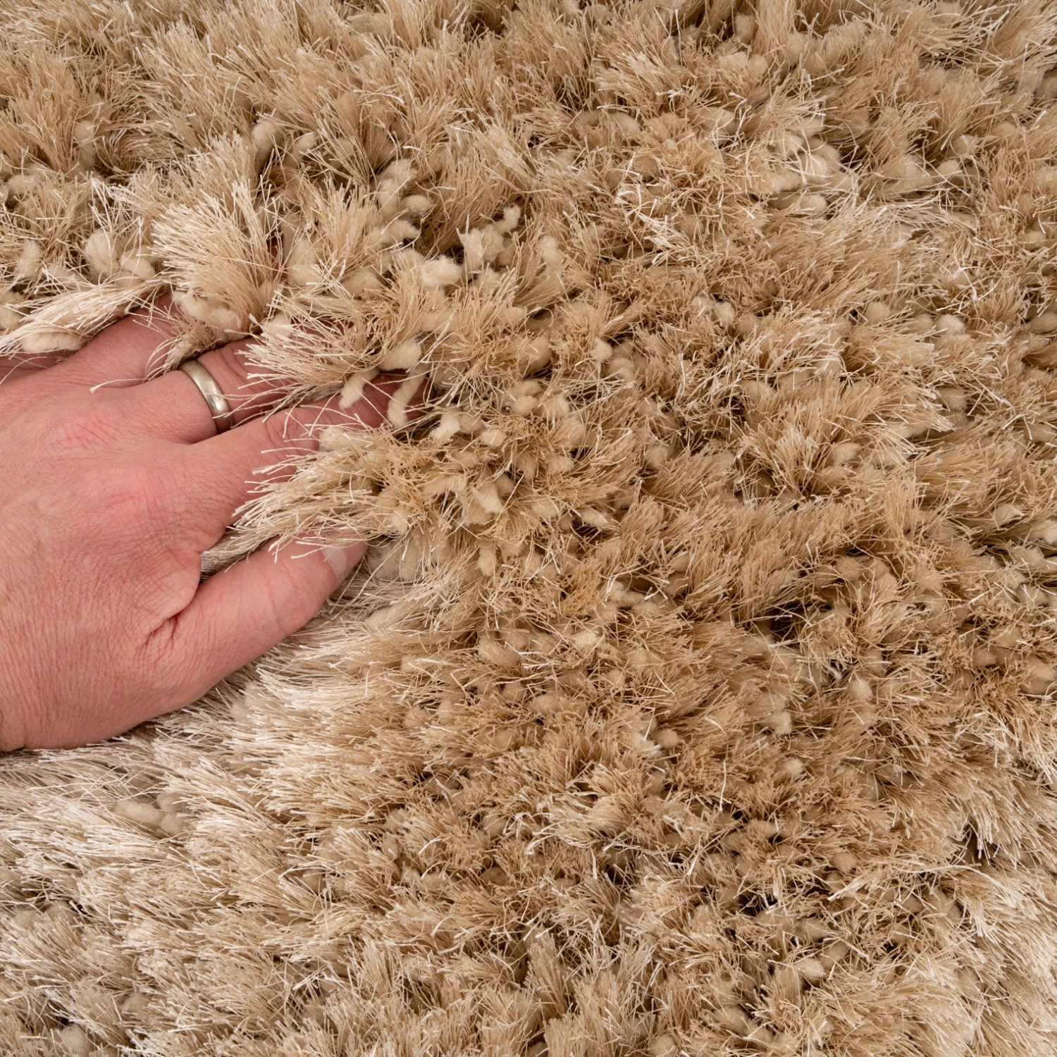 Plush Soft Cream Shaggy Area Rug - Zia 7 Plush Soft Cream Shaggy Area Rug - Zia - Image 5