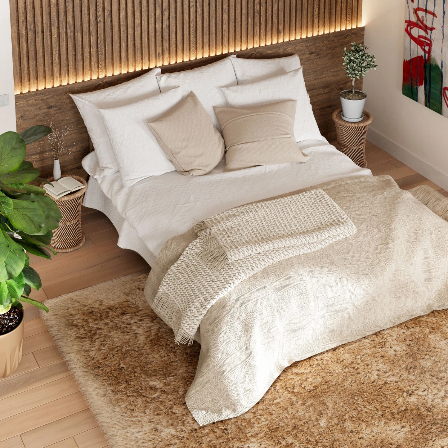 Plush Soft Cream Shaggy Area Rug - Zia 6 Plush Soft Cream Shaggy Area Rug - Zia - Image 4