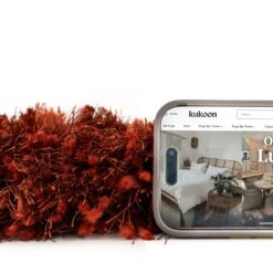 Plush Soft Rust Orange Shaggy Rug - Zia -Kukoon Rugs Store zia rust 03998 copy