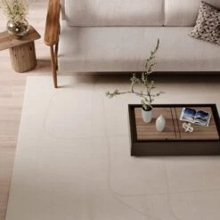 Soft Cream Scribble Rug - Zola 13 Soft Cream Scribble Rug - Zola -Kukoon Rugs Store zola esme living room closer shot